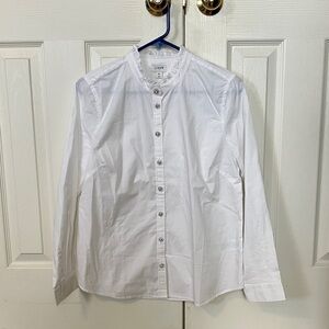 J. Crew Classic White Button Down Shirt with sparkly buttons